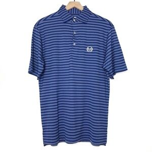 DONALD ROSS Navy White Striped Golf Polo Shirt S NWT